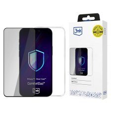 iPhone 12 Pro Max 3mk ComfortDuo Privacy Clear apsauginis rinkinys (dėklas + privatumo stiklas) – permatomas