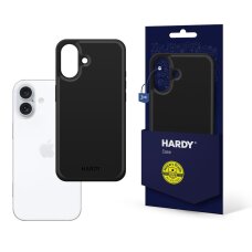 iPhone 16 Plus dėklas 3mk Hardy Apple Silky Leather MagCase – juodas