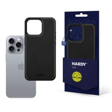 iPhone 16 Pro dėklas 3mk Hardy Apple Silky Leather MagCase – juodas