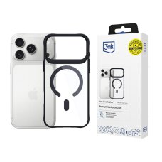iPhone 17 Pro dėklas 3mk Satin Armor MagCase – permatomas juodas