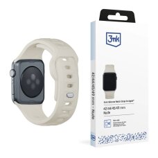 Apple Watch 42/44/45/49 mm 3mk silikoninis dirželis – smėlio spalvos