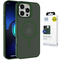 iPhone 16 Pro Max 3mk Smoke MagCase dėklas – žalias skaidrus
