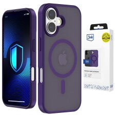 iPhone 16 3mk Smoke MagCase dėklas – violetinis skaidrus