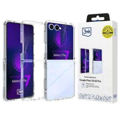 Samsung Galaxy Z Flip 7 3mk Armor dėklas – permatomas