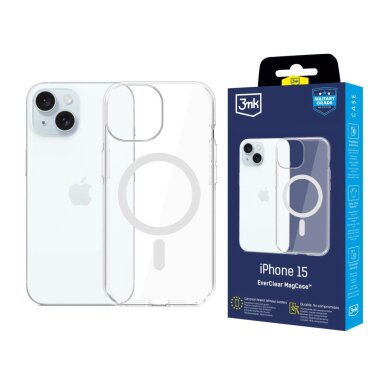 iPhone 15 dėklas 3mk EverClear MagCase – skaidrus