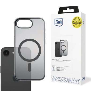 iPhone 16E dėklas 3mk Frosty MagCase – juodas