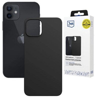 iPhone 12 3mk Hardy MagSilicone dėklas - juodas