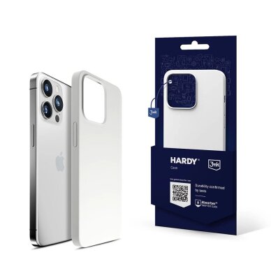 iPhone 14 Pro Max dėklas 3mk Hardy Silicone MagCase – baltas iPhone 14 Pro Max dėklas 3mk Hardy Silicone MagCase – baltas