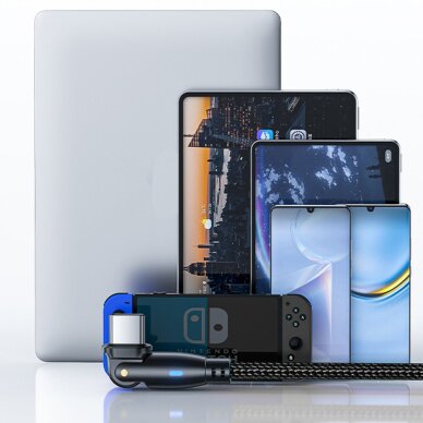 Krovimo kabelis 3mk Hyper Cable N-SERIES USB-C / USB-C 2 m 20V/3A 60 W – juodas 1