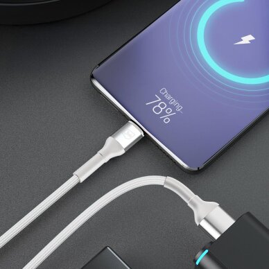 Krovimo kabelis 3mk Hyper Cable N-SERIES USB-A / MicroUSB 1 m 5V/2.4A 12 W – baltas 2 Krovimo kabelis 3mk Hyper Cable N-SERIES USB-A / MicroUSB 1 m 5V/2.4A 12 W – baltas 2