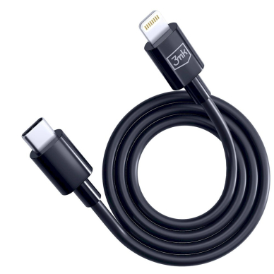 3mk Hyper Kabelis USB-C / Lightning 20W 1.2m - Juodas 2 3mk Hyper Kabelis USB-C / Lightning 20W 1.2m - Juodas 2