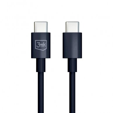 3mk Hyper Kabelis USB-C / USB-C 100W 1.2m - Juodas 7 3mk Hyper Kabelis USB-C / USB-C 100W 1.2m - Juodas 7