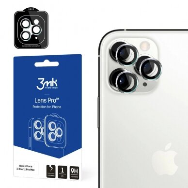 3mk Lens Protection Pro Kameros apsauga iPhone 11 Pro / 11 Pro Max - Sidabrinė 3mk Lens Protection Pro Kameros apsauga iPhone 11 Pro / 11 Pro Max - Sidabrinė