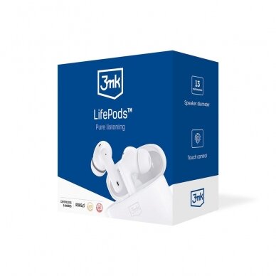 3mk LifePods in-ear wireless Bluetooth 5.3 ANC Ausinės - baltas 8 3mk LifePods in-ear wireless Bluetooth 5.3 ANC Ausinės - baltas 8