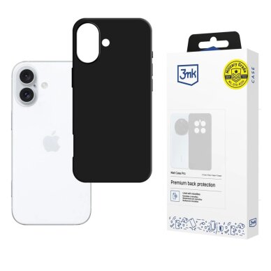 iPhone 16 Plus dėklas 3mk Matt Case Pro – matinės juodos spalvos