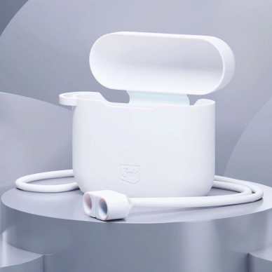 AirPods 3 3mk Silicon dėklas – baltas 2