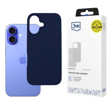 iPhone 16 Plus dėklas 3mk Silicone – tamsiai mėlynas