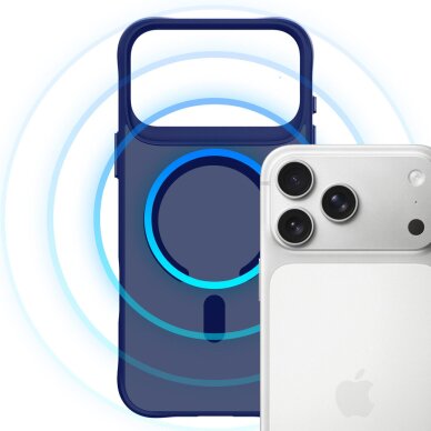 iPhone 17 Pro Max 3mk Smoke MagCase dėklas – mėlynas permatomas 8