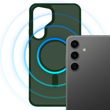 Samsung Galaxy S25 3mk Smoke MagCase dėklas – žalias permatomas 12