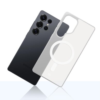 Samsung Galaxy S25 Ultra 3mk Smoke MagCase dėklas – baltas skaidrus 12