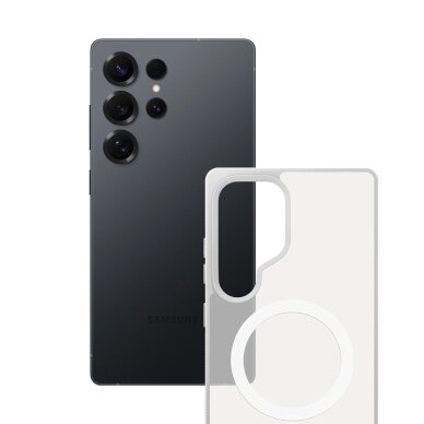 Samsung Galaxy S25 Ultra 3mk Smoke MagCase dėklas – baltas skaidrus 3