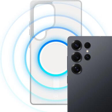 Samsung Galaxy S25 Ultra 3mk Smoke MagCase dėklas – baltas skaidrus 4