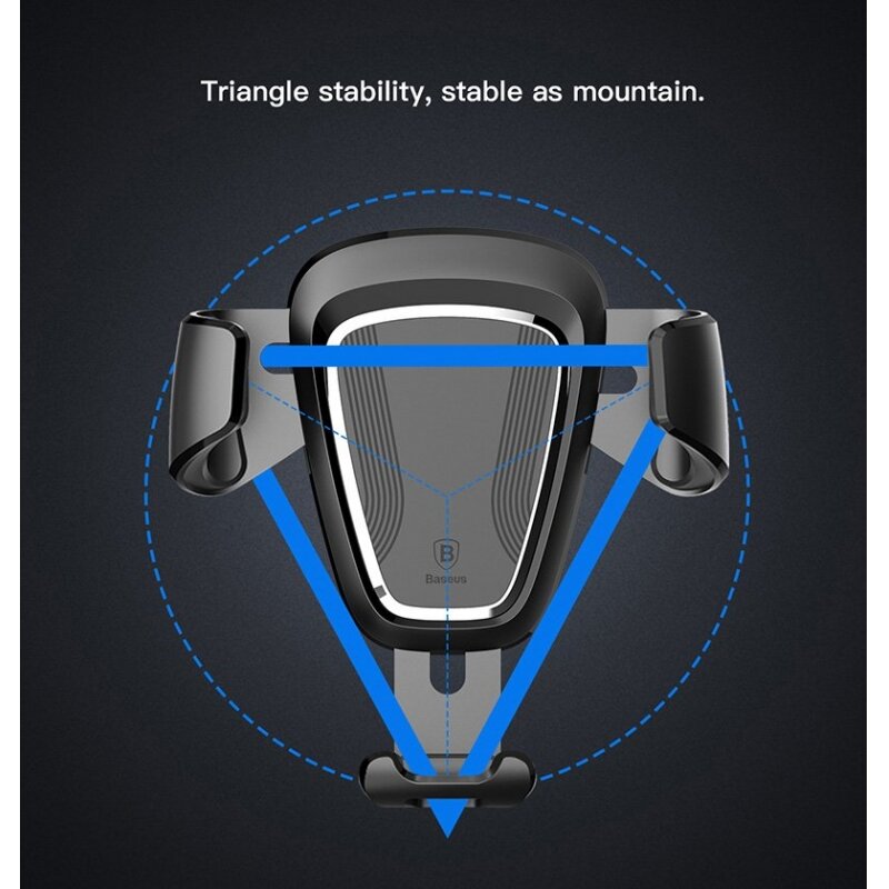 Gravitacinis laikiklis Baseus Phone Bracket Air Vent Holder skirtas 4-6 colių prietaisams juodas (Suyl-01) 20 Gravitacinis laikiklis Baseus Phone Bracket Air Vent Holder skirtas 4-6 colių prietaisams juodas (Suyl-01) 20