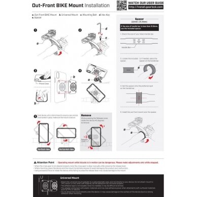 Spigen Gearlock Mf100 Dviračio Priekyje Tvirtinamas Laikiklis 8 Spigen Gearlock Mf100 Dviračio Priekyje Tvirtinamas Laikiklis 8
