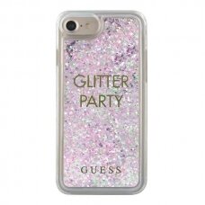 Dėklas Guess iPhone 6/7/8 /SE 2020 / SE 2022 Liquid Glitter Party Purpurinis UGLX912