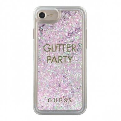 Dėklas Guess iPhone 6/7/8 /SE 2020 / SE 2022 Liquid Glitter Party Purpurinis UGLX912 Dėklas Guess iPhone 6/7/8 /SE 2020 / SE 2022 Liquid Glitter Party Purpurinis UGLX912