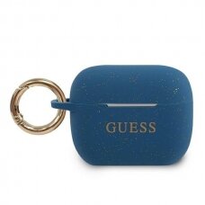 Dėklas Guess AirPods Pro Silicone Glitter - Mėlynas UGLX912