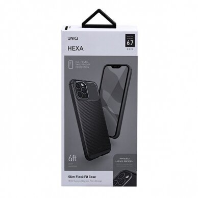 Dėklas UNIQ etui Hexa iPhone 12 Pro Max - Juodas UGLX912 3