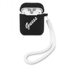 Dėklas Guess GUACA2LSVSBW AirPods Ausinių Dėklas Silicone Vintage juodas-baltas