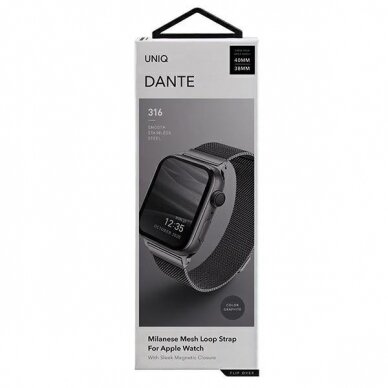 Laikrodžio apyrankė UNIQ Dante Watch 6 40mm / Watch 5 40mm / Watch 4 40mm / Watch SE 40mm laikrodžiams Pilka 1