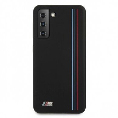 Dėklas BMW BMHCS21MSIVTBK Silicone Stripes M Collection Samsung Galaxy S21 Plus telefonui juodas 2