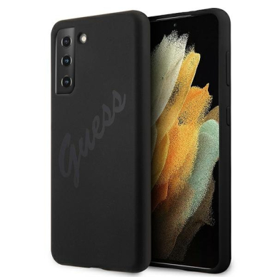 Dėklas Guess GUHCS21MLSVSBK Script Vintage Samsung Galaxy S21 Plus telefonui juodas Dėklas Guess GUHCS21MLSVSBK Script Vintage Samsung Galaxy S21 Plus telefonui juodas