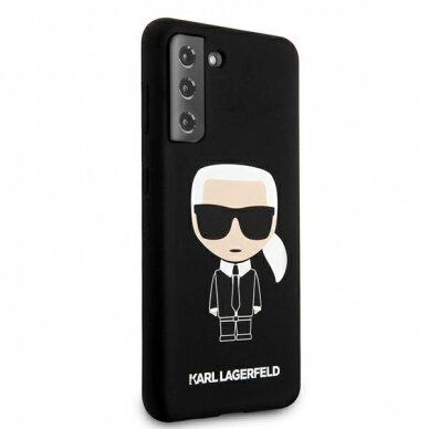 Dėklas Karl Lagerfeld KLHCS21MSLFKBK Silicone Iconic Samsung Galaxy S21 Plus telefonui juodas 3