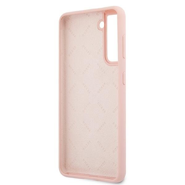 Dėklas Guess GUHCS21MLSVSPI Script Vintage Samsung Galaxy S21 Plus telefonui rožinis 6