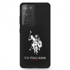 Dėklas US Polo USHCS21LSLHRBK Silicone Logo Samsung Galaxy S21 Ultra telefonui juodas NDRX65