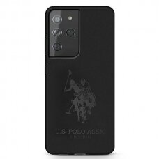 Dėklas US Polo USHCS21LSLHRTBK Silicone On Tone Samsung Galaxy S21 Ultra telefonui juodas NDRX65