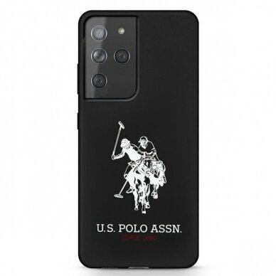Dėklas US Polo USHCS21LSLHRBK Silicone Logo Samsung Galaxy S21 Ultra telefonui juodas