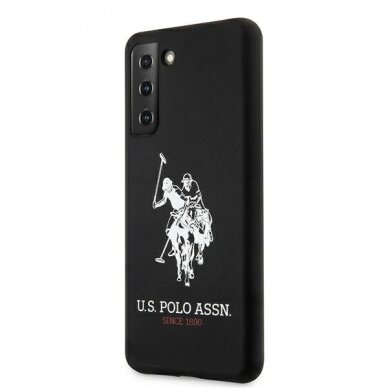 Dėklas US Polo USHCS21MSLHRBK Silicone Logo Samsung Galaxy S21 Plus telefonui juodas 1