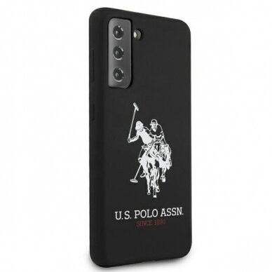 Dėklas US Polo USHCS21MSLHRBK Silicone Logo Samsung Galaxy S21 Plus telefonui juodas 3