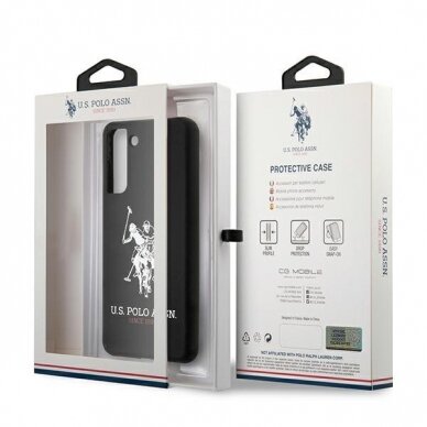 Dėklas US Polo USHCS21MSLHRBK Silicone Logo Samsung Galaxy S21 Plus telefonui juodas 7