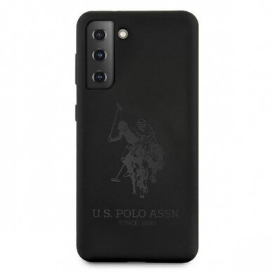 Dėklas US Polo USHCS21MSLHRTBK Silicone On Tone Samsung Galaxy S21 Plus telefonui juodas 2