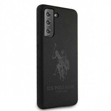 Dėklas US Polo USHCS21MSLHRTBK Silicone On Tone Samsung Galaxy S21 Plus telefonui juodas 3
