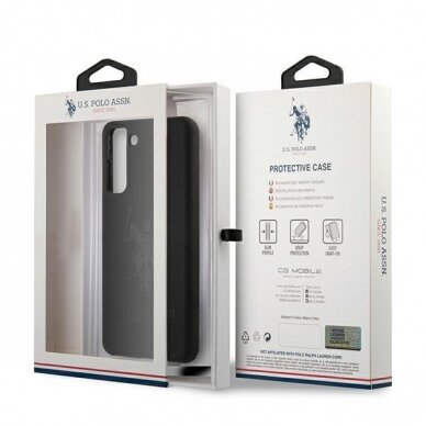 Dėklas US Polo USHCS21MSLHRTBK Silicone On Tone Samsung Galaxy S21 Plus telefonui juodas 7