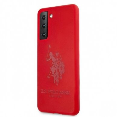 Dėklas US Polo USHCS21MSLHRTRE Silicone On Tone Samsung Galaxy S21 Plus telefonui raudonas 1