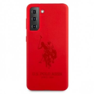 Dėklas US Polo USHCS21MSLHRTRE Silicone On Tone Samsung Galaxy S21 Plus telefonui raudonas 2