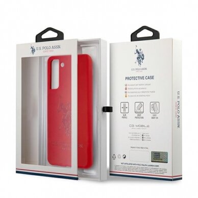 Dėklas US Polo USHCS21MSLHRTRE Silicone On Tone Samsung Galaxy S21 Plus telefonui raudonas 7